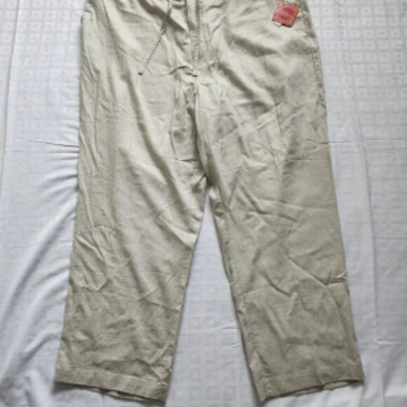 Havanera Drawstring Linen Blend Pants Womens 4XL Ivory Wide Leg Baggy New NWT - Picture 1 of 5